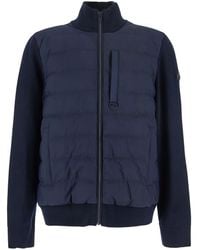 Moose Knuckles - Quilted Knitted-Sleeves Padded Jacket - Lyst