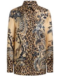 Etro - Zijden Blouse Met Luipaard-Print - Lyst