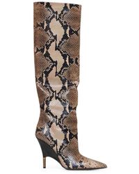 KHAITE - Empire Stiefel Mit Python-Prägung - Lyst