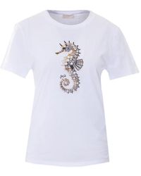 Liu Jo - T-Shirt With Print And Appliqués - Lyst
