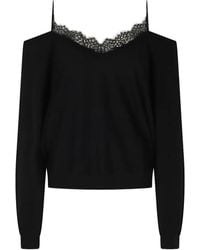 IRO - Ivoire Lace-Trim Cold-Shoulder Sweater - Lyst