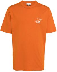 Café Kitsuné - Logo-Print Cotton T-Shirt - Lyst
