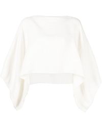 Voz - Cropped Long-sleeved Cape Top - Lyst