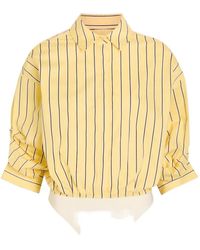 STAUD - Traverse Striped Shirt Bodysuit - Lyst