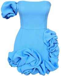POST MERIDIEM - Ausgestelltes One-Shoulder-Minikleid Mit Bustier - Lyst