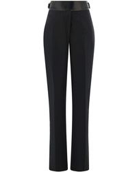 Ferragamo - Belted Tailored Linen Trousers - Lyst