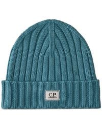 C.P. Company - Ribbed-Wool Beanie Hat - Lyst