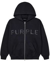 Purple Brand - Logo-Patch Zip-Up Hoodie - Lyst