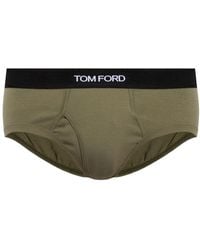 Tom Ford - Slip en coton stretch à taille logo - Lyst