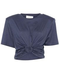 Magda Butrym - Padded-Shoulder Knotted T-Shirt - Lyst
