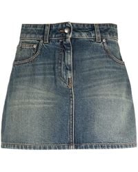 Palm Angels - Star-Motif Denim Mini Skirt - Lyst
