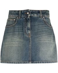 Palm Angels - Star-Motif Denim Mini Skirt - Lyst