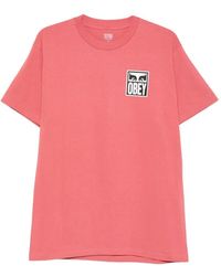 Obey - T-Shirt Met Logo - Lyst