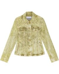 Ganni - Veste En Jean À Effet Délavé - Lyst