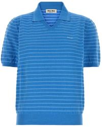 Miu Miu - V-Neck Knit T-Shirt - Lyst
