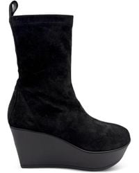 Vic Matié - Suede Wedge Boots - Lyst