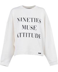 Elisabetta Franchi - Oversized Sweatshirt With Bold Text Graphics - Lyst