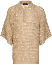 Dolce & Gabbana - Open-knit Linen Polo Shirt - Lyst