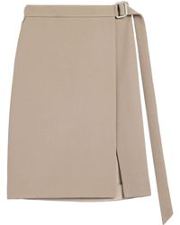 Ami Paris - Virgin Wool Wrap Midi Skirt - Lyst