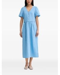 Marc O' Polo - Striped V-Neck Midi Dress - Lyst