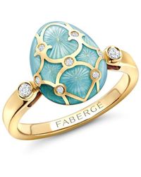 Faberge - 18kt Yellow Gold Heritage Egg Diamonds Ring - Lyst