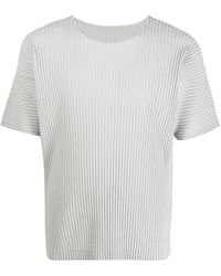 Homme Plissé Issey Miyake Pleated Long-sleeved Top in Gray for Men 