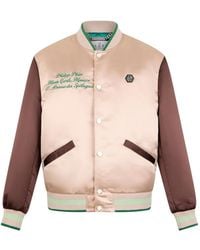 Philipp Plein - Shiny Satin College Bomber Signature Monte Carlo - Lyst