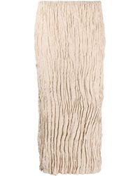 Totême - Crinkled High-waist Midi Skirt - Lyst