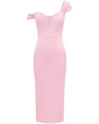 Alex Perry - V-Neck Ruffled Dress - Lyst