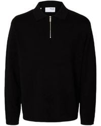 SELECTED - Teller Knit Half-Zip Polo Shirt - Lyst