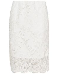 N°21 - Floral-Lace Pencil Midi Skirt - Lyst