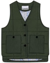 Ganni - Button-up Quilted Gilet - Lyst