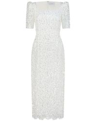Adamaris - Sequin-Embroidered Lace Midi Dress - Lyst