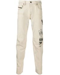 DIESEL - Straight-Leg Distressed Jeans - Lyst