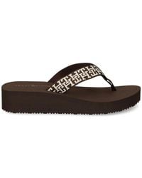 Tommy Hilfiger - Monogram-Embroidered Platform Flip-Flops - Lyst