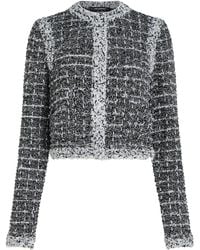 Karl Lagerfeld - Bouclé Snap-Fastening Cardigan - Lyst
