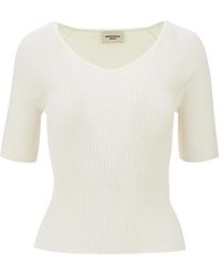 Weekend by Maxmara - Ribbed-Knit Short-Sleeve Sweater - Lyst