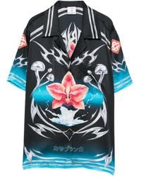 CASABLANCA - Orchid-Print Silk Shirt - Lyst
