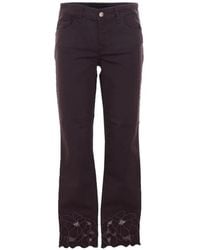 Liu Jo - Pantalon À Fleurs Brodées - Lyst