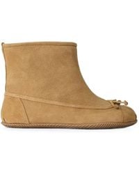 Abra - Bow-Detail Suede Ankle Boots - Lyst