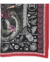 Just Cavalli - Floral-Print Fringed Scarf - Lyst