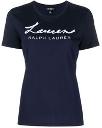 Lauren by Ralph Lauren - T-shirt Katlin con ricamo - Lyst