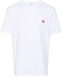 Maison Kitsuné - T-shirt Met Vossen-patroon - Lyst