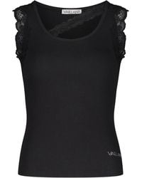 Vaillant Studio - Lace-Trim Ribbed Tank Top - Lyst