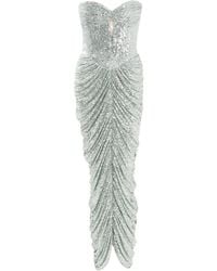 Ana Radu - Sequin-Embellishment Ruched Midi Dress - Lyst