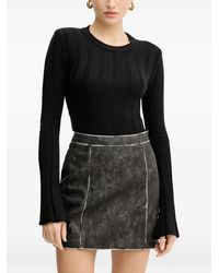 Guess - Ribbed-Knit Flared-Sleeve Sweatshirt - Lyst