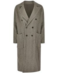 TRUE AVENUE - Herringbone Double-Breasted Coat - Lyst