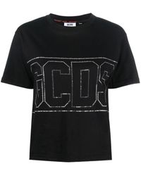 Gcds - T-shirt crop à logo clouté - Lyst