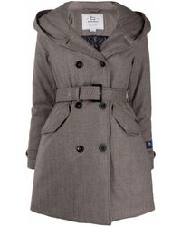 Woolrich - Hooded Double-breasted Coat - Lyst
