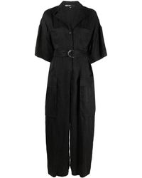 Bimba Y Lola - Button-up Belted Cargo Jumpsuit - Lyst